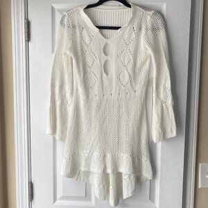 Hhmei | Cream Summer Crochet Knit Swimsuit Coverup